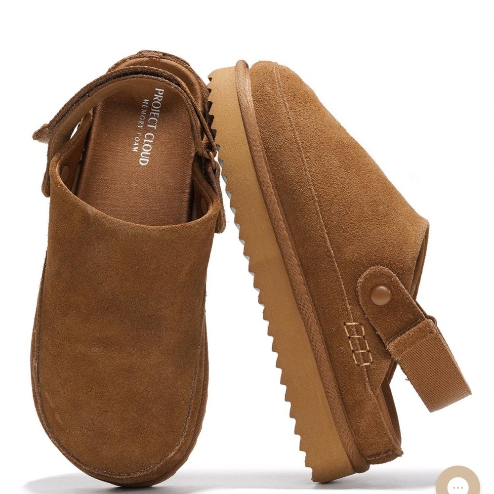 Project Cloud Women's Brown Goldstar Suede Clogs Size 8
